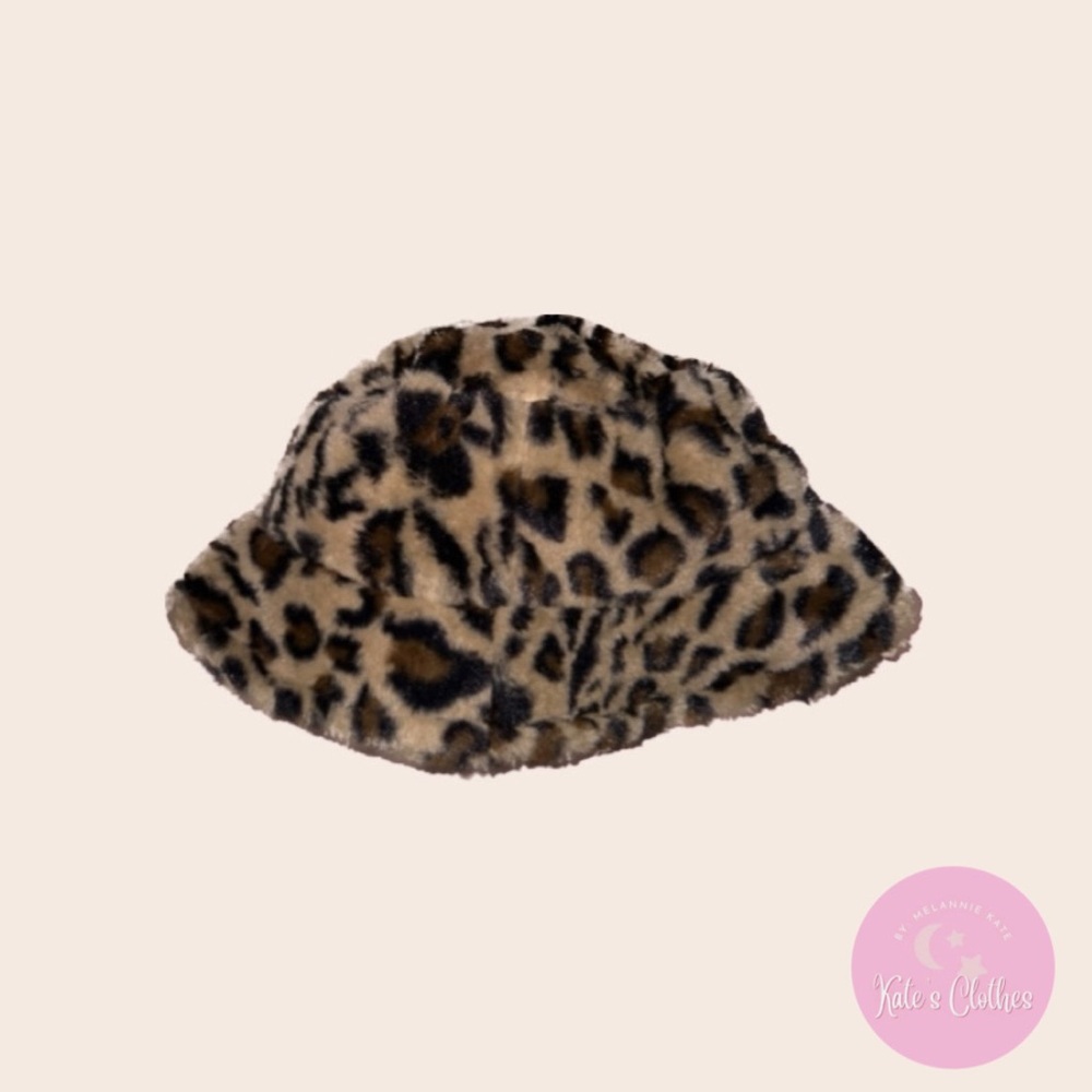 Brown Velvet Beanie With Tiger Print (COMPLETELY NEW)